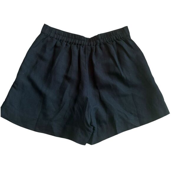 Boston Proper Effortless Pull-On Linen Blend Shorts Black Size Medium Pockets - Picture 4 of 8